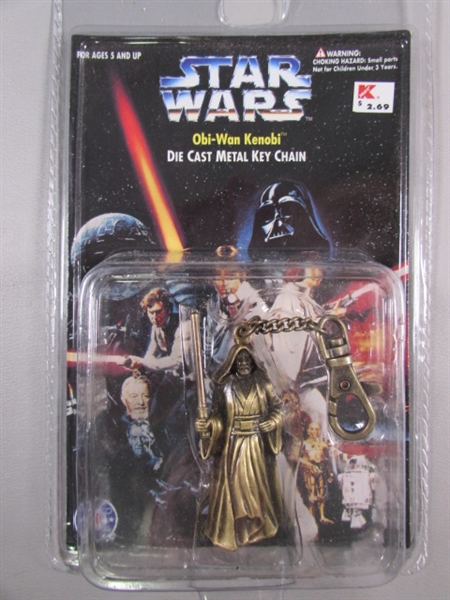 STAR WARS OBI-WAN KENOBI & YODA DIE CAST METAL KEYCHAINS - NEW