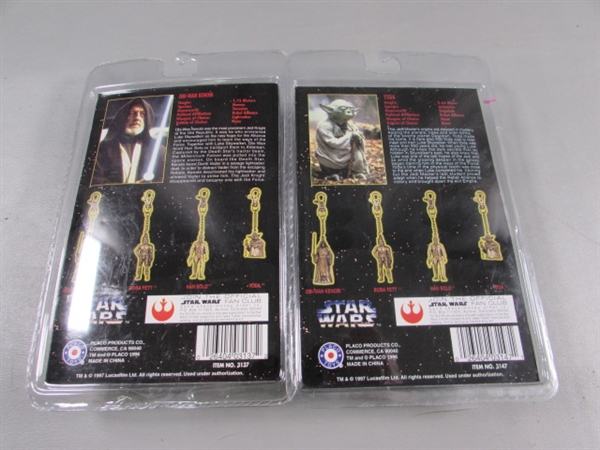 STAR WARS OBI-WAN KENOBI & YODA DIE CAST METAL KEYCHAINS - NEW