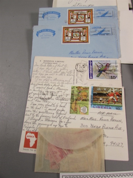 FOREIGN POSTAGE STAMPS - ENVELOPES LABELED W/COUNTRIES A-C