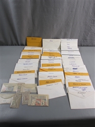 FOREIGN POSTAGE STAMPS - ENVELOPES LABELED W/COUNTRIES D-M