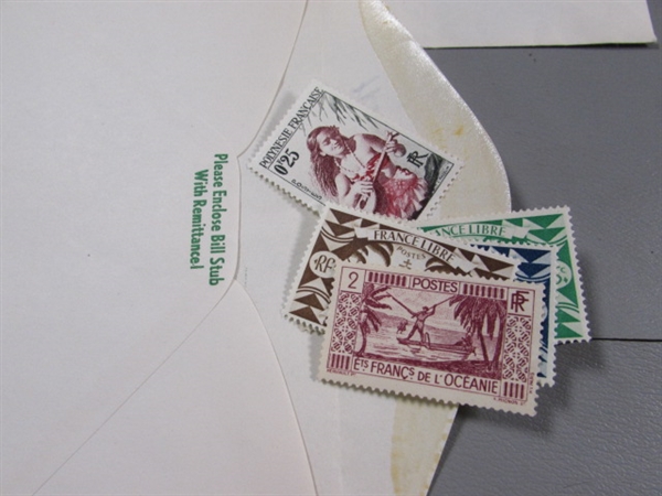 FOREIGN POSTAGE STAMPS - ENVELOPES LABELED W/COUNTRIES D-M