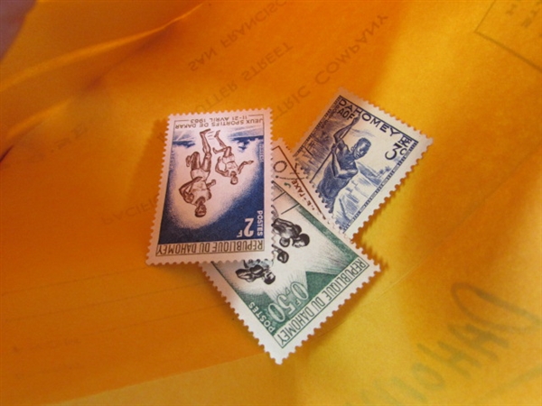 FOREIGN POSTAGE STAMPS - ENVELOPES LABELED W/COUNTRIES D-M