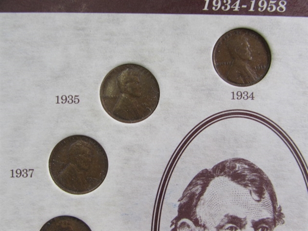 LINCOLN WHEAT PENNY COLLECTION, 1ST DAY ISSUE $2 BILL & MORE