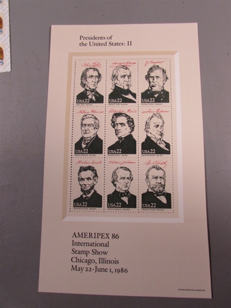 COMMEMORATIVE & PRESIDENT STAMP SHEETS & MORE