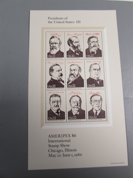 COMMEMORATIVE & PRESIDENT STAMP SHEETS & MORE