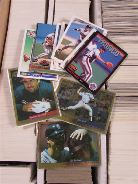 2 BOXES OF ASSORTED SPORTS TRADING CARDS 1980'S-90'S