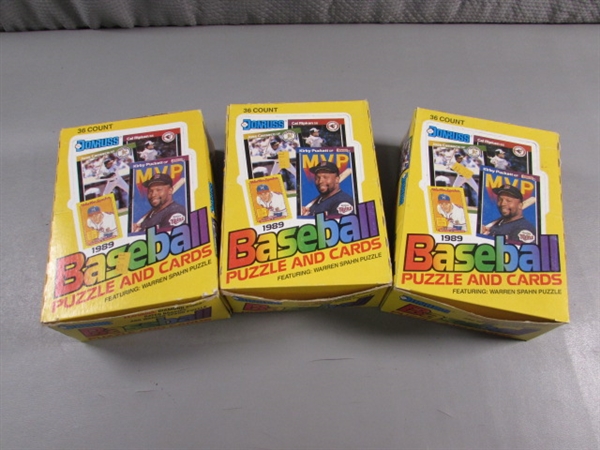 3 NEW BOXES 1989 PACKS OF DONRUSS BASEBALL CARDS