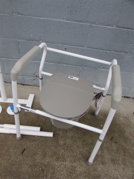 LUMEX STEEL COMMODE, & SUPER POLE