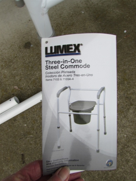 LUMEX STEEL COMMODE, & SUPER POLE