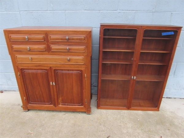 SMALL VINTAGE WALNUT? HUTCH