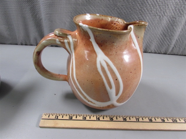 PAIR OF POTTERY PITCHERS