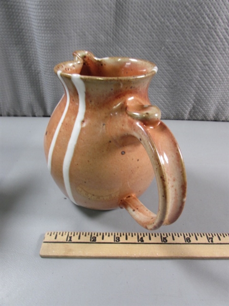 PAIR OF POTTERY PITCHERS