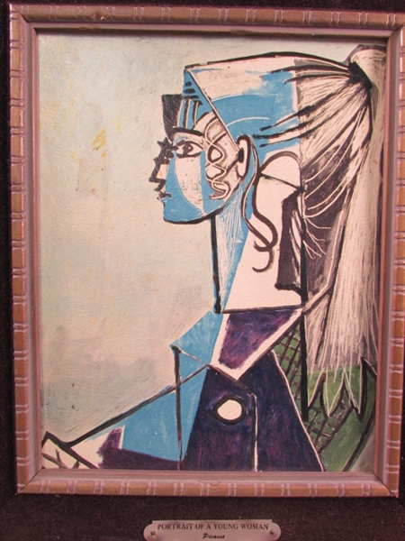 FRAMED PICASSO PRINT PORTRAIT OF A YOUNG WOMAN