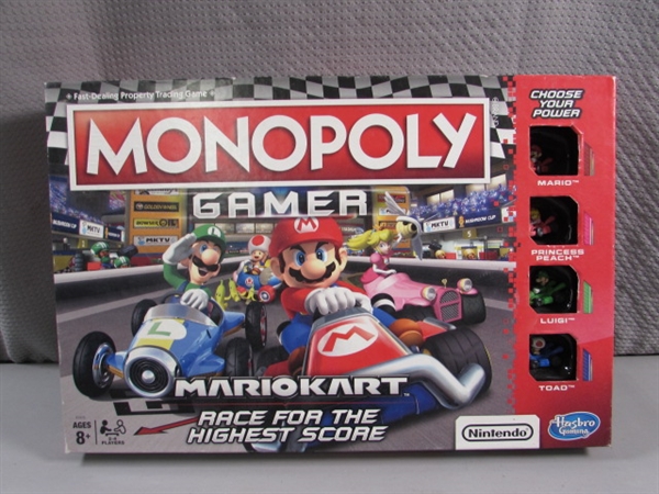 MARIO & LUIGI FRAMED PRINT & MARIO KART MONOPOLY GAMER