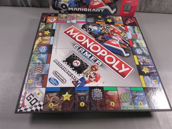 MARIO & LUIGI FRAMED PRINT & MARIO KART MONOPOLY GAMER