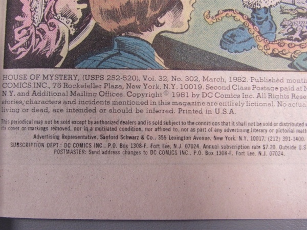 VINTAGE 1980-81 'HOUSE OF MYSTERY' COMIC BOOKS