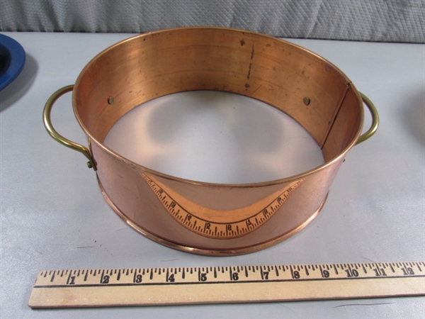 ANCHOR HOCKING FIRE KING CASSEROLE W/COPPER BASE & MORE