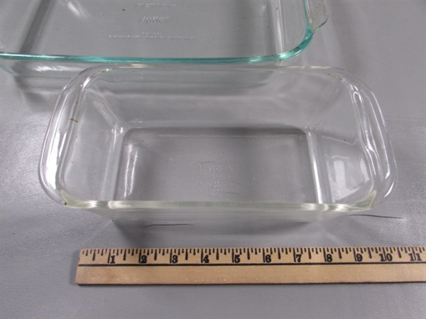 PYREX LOAF, BROWNIE & CASSEROLE DISHES