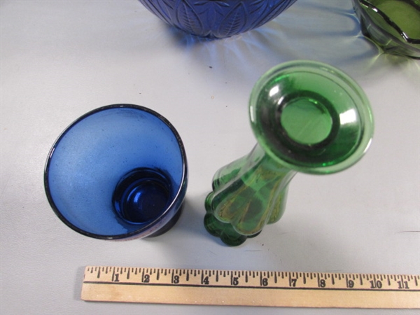 VINTAGE TO MODERN COLORED GLASS DISHWARE