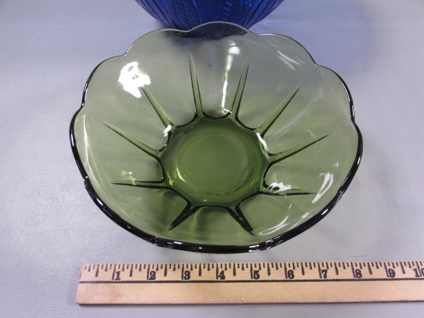 VINTAGE TO MODERN COLORED GLASS DISHWARE