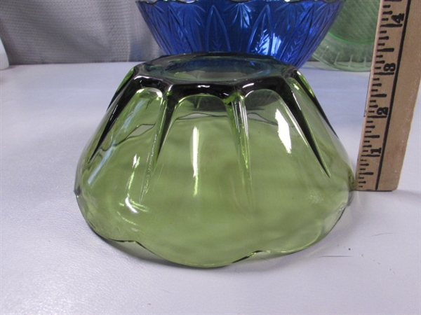 VINTAGE TO MODERN COLORED GLASS DISHWARE