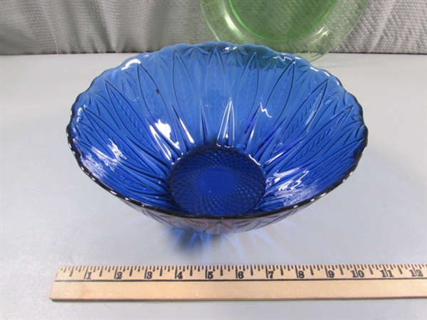 VINTAGE TO MODERN COLORED GLASS DISHWARE