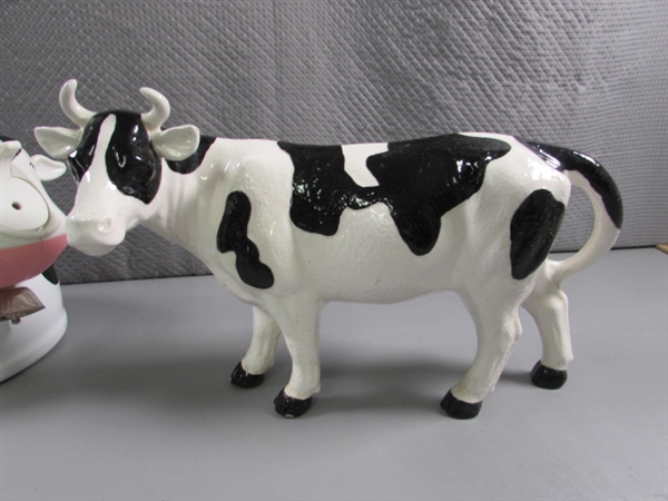 DAIRY COW COLLECTION - TEA KETTLE , SUGAR, CREAMER FIGURINES & MORE