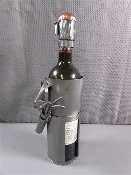 UNIQUE HAND WROUGHT WINE BOTTLE HOLDER