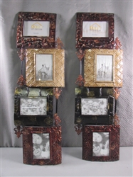 PAIR OF METAL WALL MOUNT PICTURE FRAMES