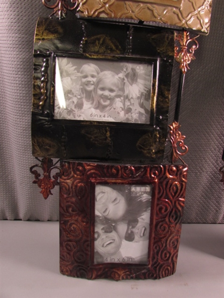 PAIR OF METAL WALL MOUNT PICTURE FRAMES