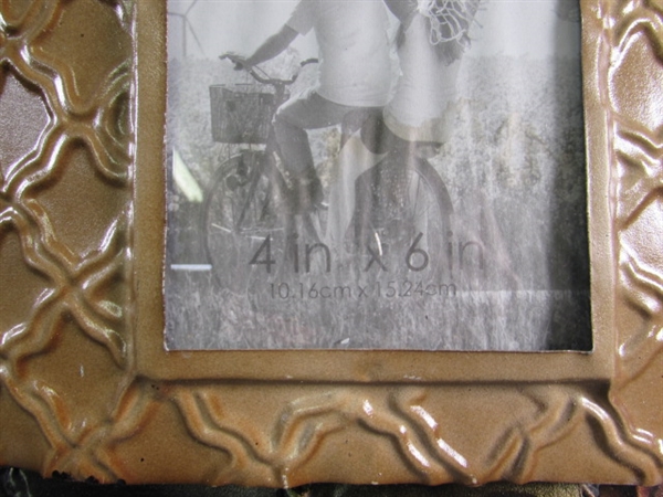 PAIR OF METAL WALL MOUNT PICTURE FRAMES