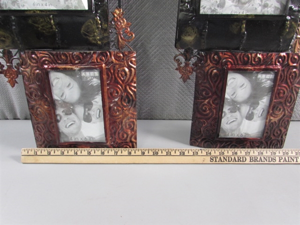 PAIR OF METAL WALL MOUNT PICTURE FRAMES