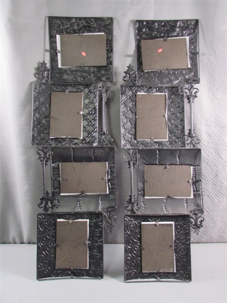 PAIR OF METAL WALL MOUNT PICTURE FRAMES