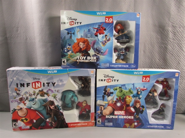 3 NEW DISNEY INFINITY STARTER PACKS FOR Wii U