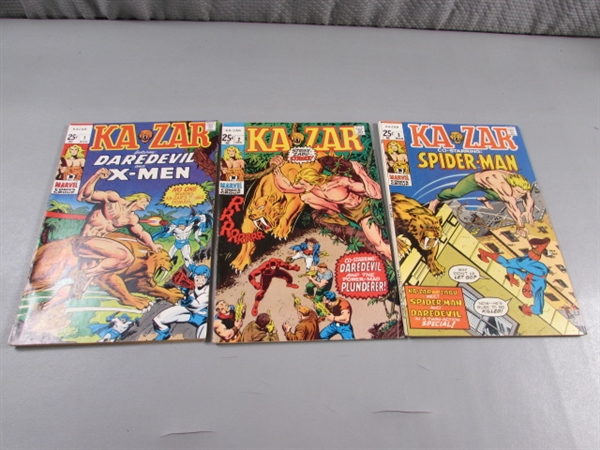 VINTAGE 1970 KA ZAR COMICS - VOLS. 1-3