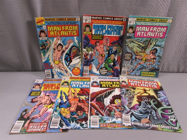 VINTAGE SET OF MAN FROM ATLANTIS 1-7 COMIC BOOKS