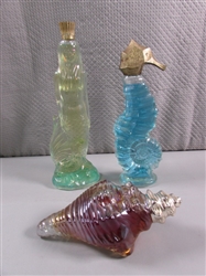 VINTAGE MERMAID, SEAHORSE & SHELL AVON COLLECTIBLE BOTTLES - ALL ARE FULL