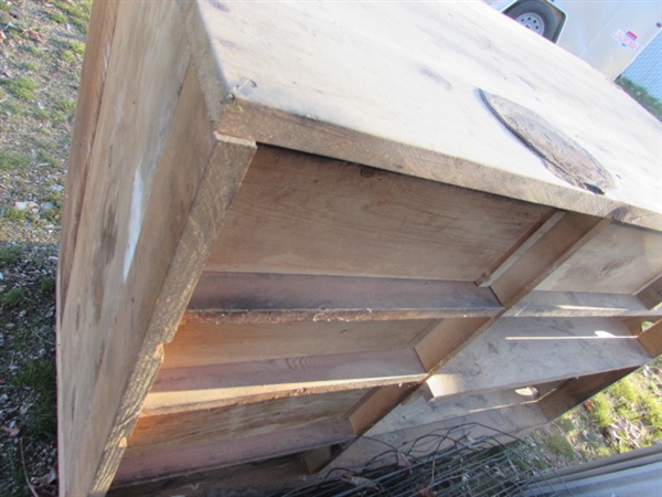 SOLID WOOD WORKBENCH W/DRAWERS & SHELVES