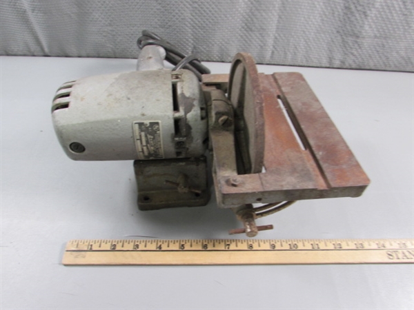 VINTAGE MILLERS FALLS DYNO-MITE ELECTRIC DRILL W/ATTACHMENTS