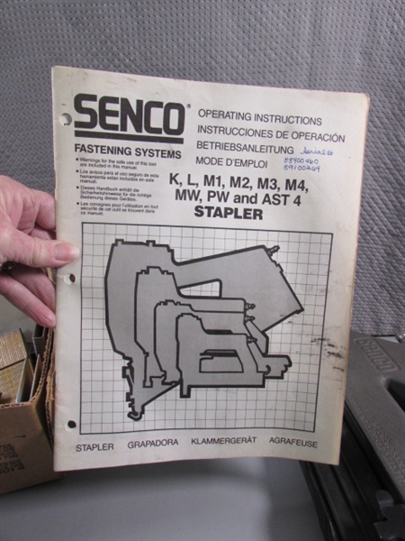 SENCO M II AIR STAPLER & ASST SIZES OF STAPLES