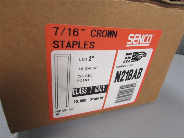 SENCO M II AIR STAPLER & ASST SIZES OF STAPLES