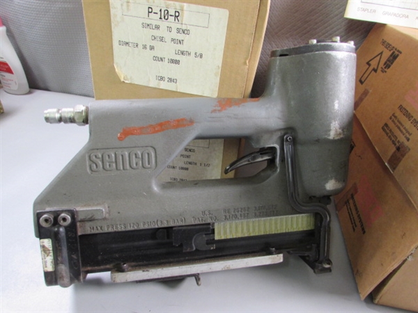 SENCO MW AIR STAPLER & ASST SIZES OF STAPLES