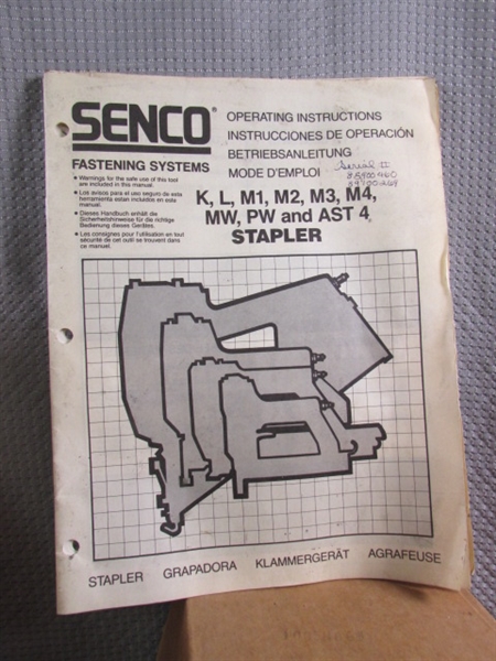 SENCO MW AIR STAPLER & ASST SIZES OF STAPLES