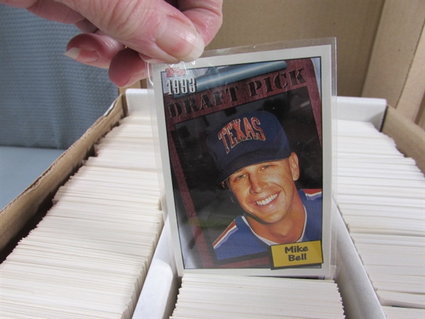 2 LARGE BOXES OF ASSORTED TRADING CARDS - MOSTLY BASEBALL & FOOTBALL