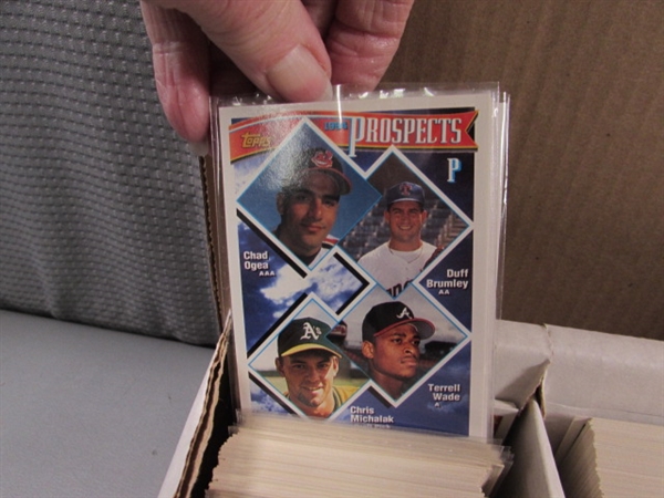 2 LARGE BOXES OF ASSORTED TRADING CARDS - MOSTLY BASEBALL & FOOTBALL