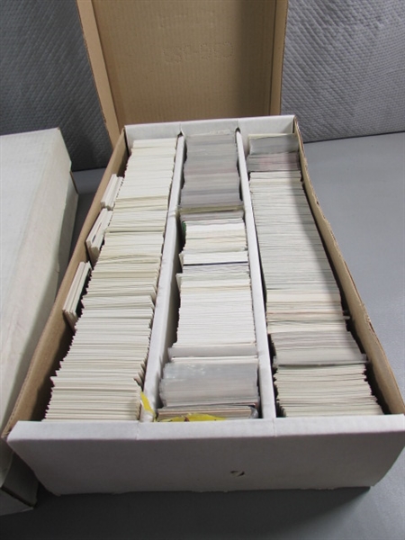 2 LARGE BOXES OF ASSORTED SPORT TRADING CARDS - SOME ARE IN HARD CASES