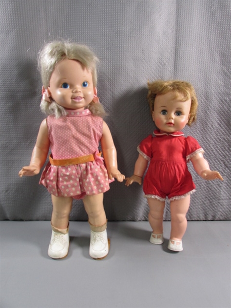 VINTAGE DOLLS - 1960'S SWINGY & BABY KISSY - BOTH WORK