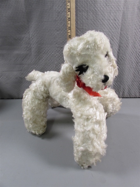 VINTAGE PLUSH DOGS - BASSETT & POODLE