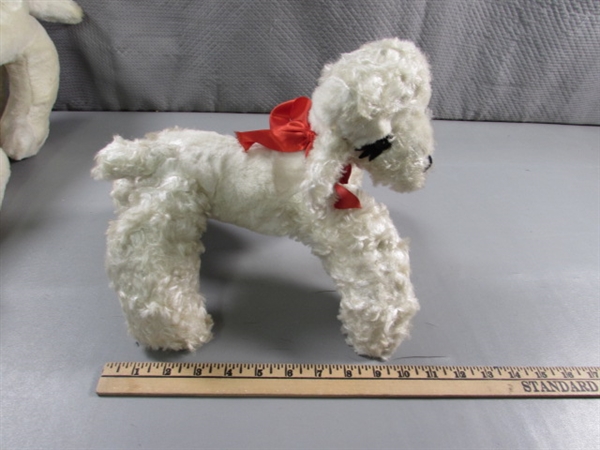 VINTAGE PLUSH DOGS - BASSETT & POODLE