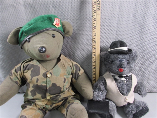 PLUSH ARMY BEAR & EXECUTIVE BEAR